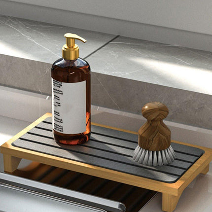 Countertop Absorbent Drainage Mat Sink Splash Pad Bathroom Tray Water Catcher