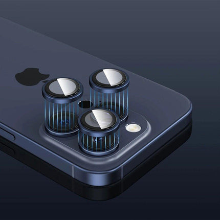 For Apple iPhone 15 Pro/Pro Max Camera Lens Protector Glass Screen Metal Ring
