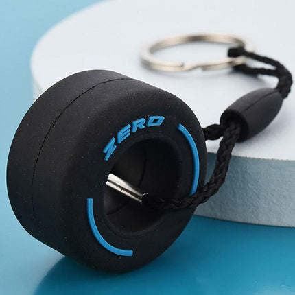 Creative PVC Soft Rubber Tire Keychain Car Key Pendant Schoolbag Accessories