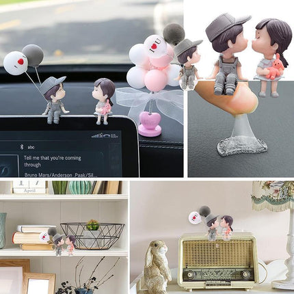 New Fashion Car Dashboard Lovely Couple Girl Boy Good Luck Ornament Auto Decor - Aimall