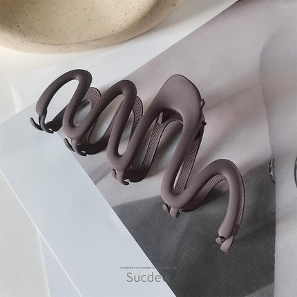 Wave Shark Clip Hair Clip Matte Shark Clip Ponytail Hairpin Crab Simple DIY - Aimall