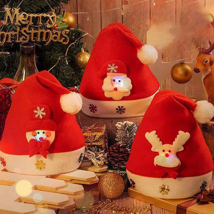 Christmas Holiday Santa Hat Red White Printed Festive Xmas Party Wear Gift