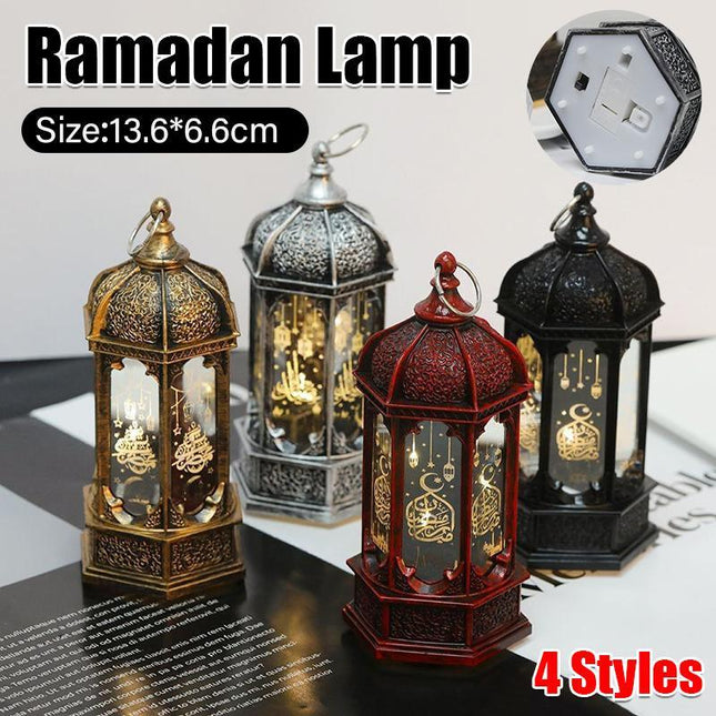 Ramadan Lantern EID Mubarak LED Wind Light Islam Muslim Hanging Night Lamp Decor - Aimall