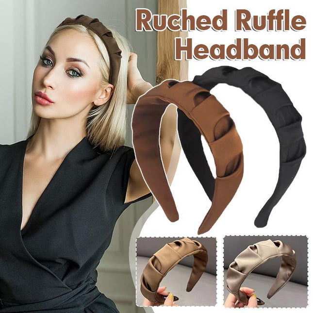 Women Headband Hairband Ruched Ruffle Headband Headwear Hair Band Hoop Fashion - Aimall