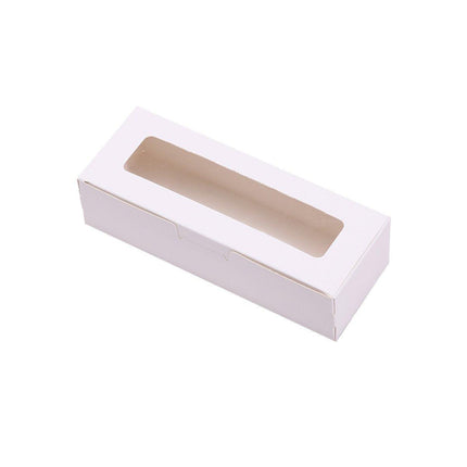50PCS Kraft Paper Macaron Box Transparent Window Cookie Candy Packaging