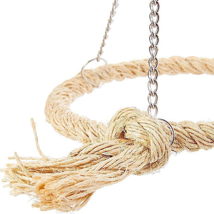 Parrot Rope Ring Swing Toys Budgie Cockatiel Hanging Cage Hammock Perch Bird Toy - Aimall
