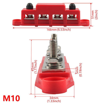 12V M8/M10 Distribution Block Covered Busbar Terminal for Electrical Systems