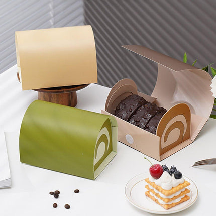20pcs Baking Boxes for Cake Roll Swiss Roll Mousse Pastry Towel Roll Packaging
