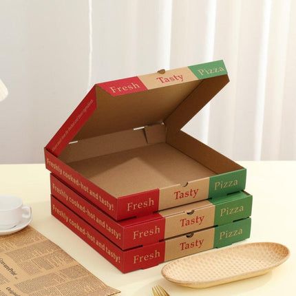 50pcs Pizza Packing Boxes Folding Box Durable Food Storage Containers Colourful