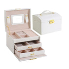 Jewellery Box Organizer Case Holder Storage Earring Ring Jewelry Display Leather - Aimall