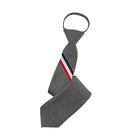 Men's zipper tie Fashion Pattern Striped Cotton Tie Preppy Student Slim Necktie - Aimall