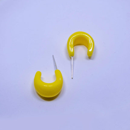 Candy Colour Letter C Stud Earrings Minimalist Design Fashion Jewellery Women