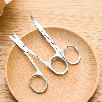 Eyebrow Trimming Scissors Eyelash Nose Hair Cutter Manicure Tweezers
