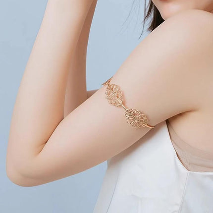 Women Upper Arm Cuff Armband Adjustable Jewelry Bracelet Minimalist Bangle Gift - Aimall