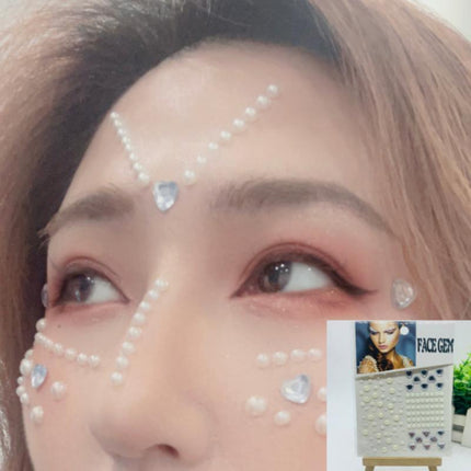 Face Gems Tattoo Eye Jewels Festival Body Crystal Make Up Sticker Diamond Pearls - Aimall