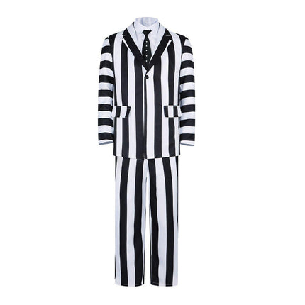 Archmage Cos Suit Beetle Sauce Michael Keaton Black And White Striped Suit Cosplay Halloween Suit