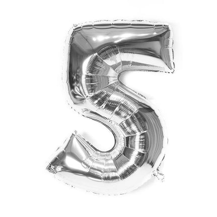 Silver 32" Foil Number Balloon 81cm Rose Gold Silver Rainbow Birthday Party Wedding - Aimall