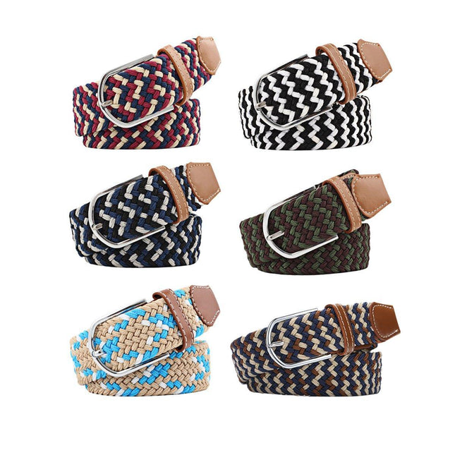 Unisex Braided Belt Casual Canvas Belt Adjustable Stretch Belt for Men Women