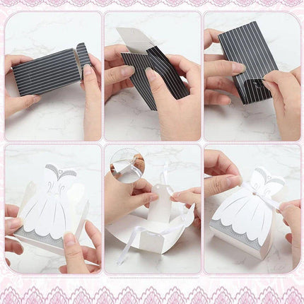 100PCS Double Breasted Suit Candy Boxes Wedding Favor Gift Packaging Paper Box