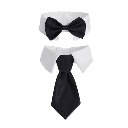 2pcs Pet Bow Tie Collar Dog Cat Suit Dress Accessories Adjustable Neck Strap