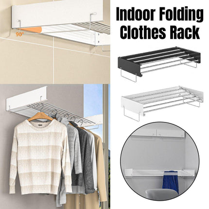 Foldable Wall Hanging Clothes Drying Rack Invisible Balcony Towel Laundry Rack