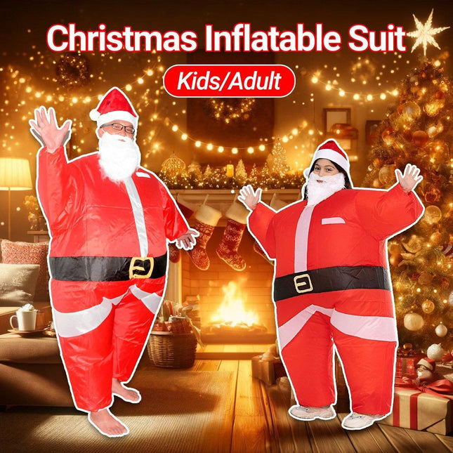 Inflatable Santa Claus Costume Party Event Performance Outfit for Grown-ups and Kids