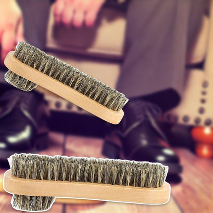 Double Sided Leather Shoe Polish Brush Oval Oiled Scrub Shoe Cleaning Tool