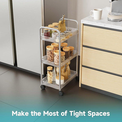 Multi-layer Acrylic Bathroom Kitchen Storage Rack Mobile Snack Organizer