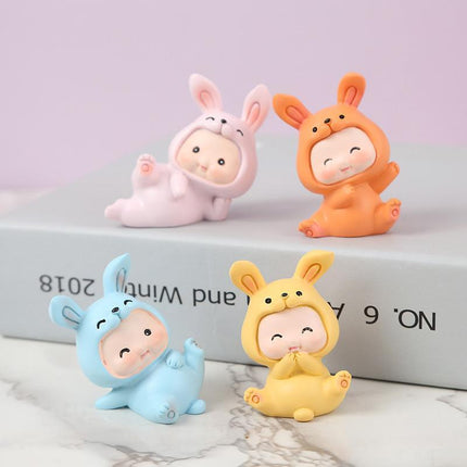 Rabbit Animal Figure Toys Ornament Car Console Dashboard Decor Car Home Room - Aimall