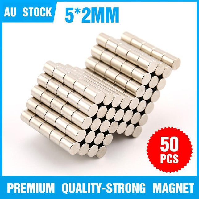 50 x Rare Earth Magnet 5mm x 2mm Disc Round Neo Craft Hobby Fridge Magnets - Aimall