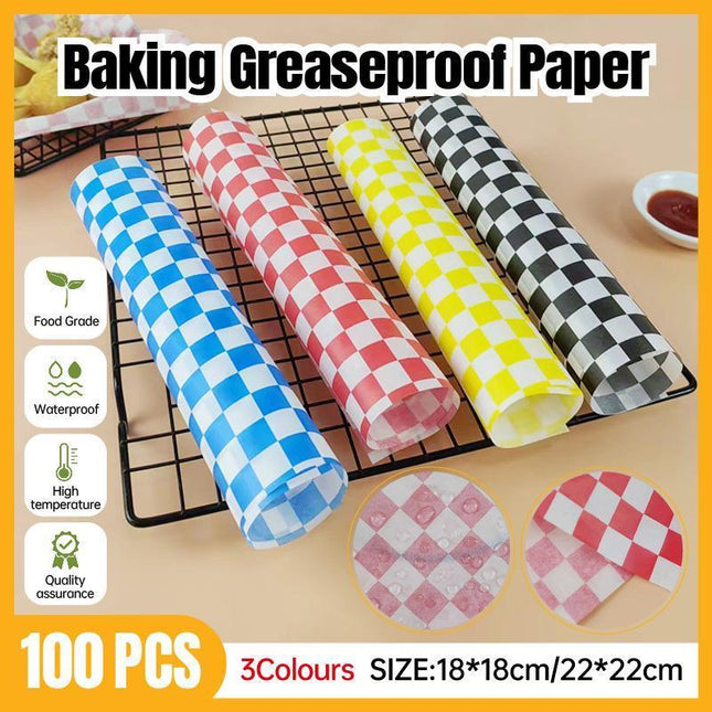100pcs Non-Stick Baking Greasy Paper Mat Oil-Resistant Liners Kitchen Supplies