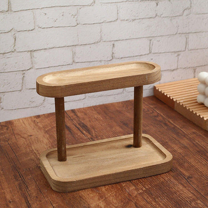 Wooden Storage Rack Desktop Organizer for Jewelry Cosmetics Flower Dessert