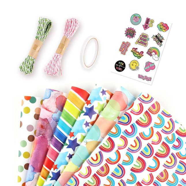 Rainbow Wrapping Paper All Occasions High Quality Coated Clear Textured Patterns