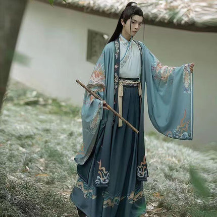 Man Traditional Costume Chinese Hanfu Festival Clothing Performance Outfit - Aimall