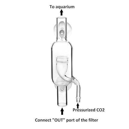 CO2 Carbon Dioxide Refiner for Fish Tank Aquarium with Trumpet Water Outlet
