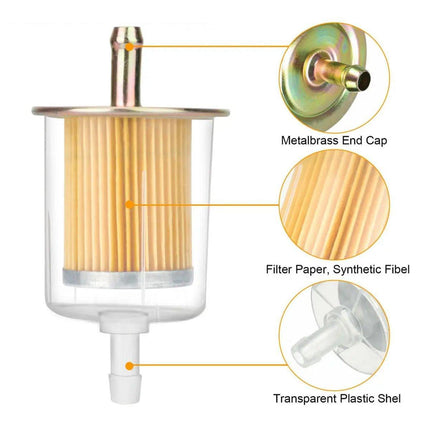 10pcs Motorcycle Fuel Filter Gasoline Cup Transparent Exhaust Detection Filter