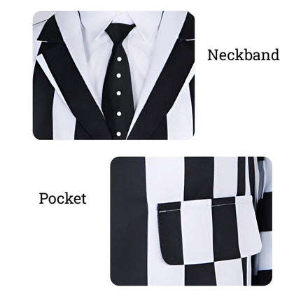 Archmage Cos Suit Beetle Sauce Michael Keaton Black And White Striped Suit Cosplay Halloween Suit