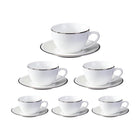 6PCS Ceramic Coffee Cup and Saucer Set Apricot Tea Cup with Ear Hotel Coffee Cup