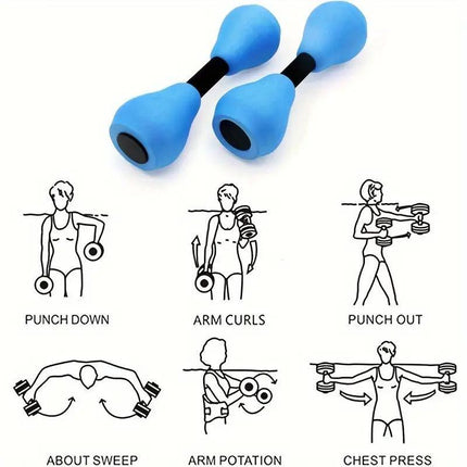 2pcs Aquatic Exercise Dumbbells for Ladies and Youth Home Gym Fitness Equipment
