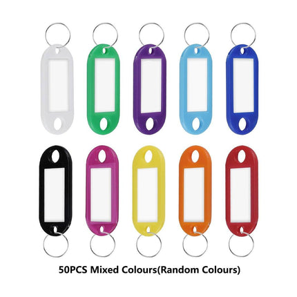 50pcs Colourful Boxed Key Tags Luggage ID Marker Labels Organiser Tag Holder