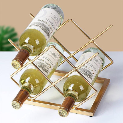 Iron Gold Wine Rack Home Storage Red Wine Rack Organizer Modern Wine Display