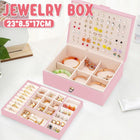 Large Pink Jewellery Box Double Layer Storage Case Organiser for Accessories
