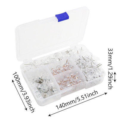 200pcs Office Bulletin Cork Board Accessories Staples Clip Pegs Push Pins
