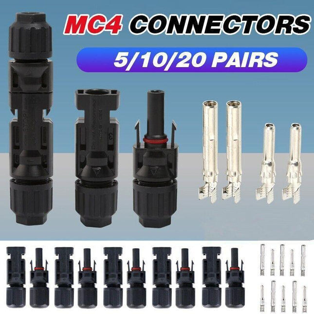 5~20Pcs Connectors For Ip67 Mc4 Solar Panel 30A Line Plug Socket Male & Female M - Aimall