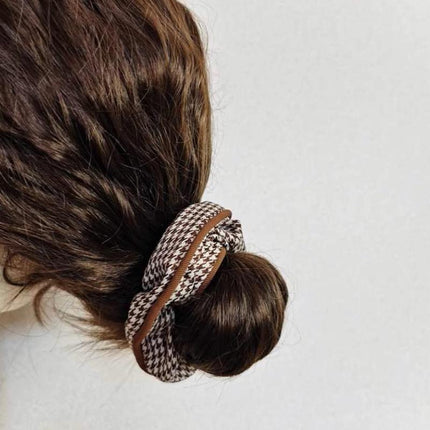 Women Large Scrunchies Plaid Hair Bands Elastic Hair Tie Rope Ring Ponytail Gift - Aimall