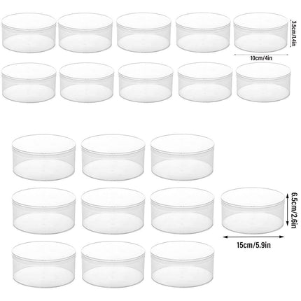 10pcs Clear Round Gift Boxes Plastic Candy Storage Containers for Party Favors