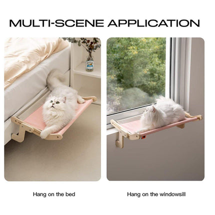 Window Hanging Cat Hammock Solid Wood Sun Bed Nest for All Seasons Durable