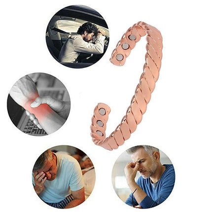 Men Women Copper Magnetic Bracelet Therapy Relief Arthritis Pain Healing Bangle - Aimall
