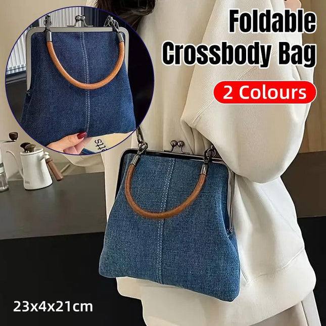 Small Handbag Women Tote Bag Cowboy Splicing Crossbody Shoulder Satchel Bag
