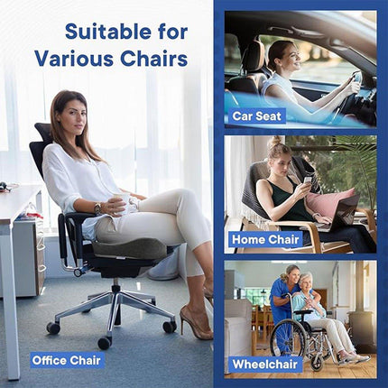 Slow Rebound Memory Foam Seat Cushion Office Chair Pad for Sedentary Hip Support